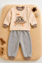 Baby Set 100% Cotton Long Sleeve Printed Top and Bottom