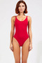 Women's Swimsuit V-Neck Sleeveless Without Underwire Backless Brazilian Cut Knitted Fabric Plain Pattern - 4