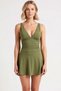 Women's Skirt Swimsuit V-Neck Sleeveless Regular Fit Knitted Fabric Unlined Plain Pattern Beachwear Aesthetic - 4