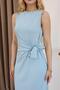 Women's Modal Fabric Crew Neck Tie Detail Thick Strap Short Dress - 6