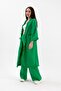 Tasseled Linen Suit - Green - 3