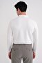 Comfort Fit Cotton Zippered Polo Collar Long Sleeve Ecru T-Shirt Ts 919 - 6
