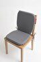 Chair Cushion with Backrest Oval Lace-Up Kitchen Garden Balcony Cushion Standardfit Gray