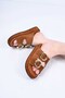Laceless Buckle Poly Sole Genuine Leather Slippers 341-1445 Women's Slippers - 4