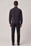 Anthracite Knox Men's Buttoned Lined Waist and Sleeve Tricot College Genuine Suede Coat - 5