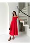 Women's Red Strappy Dress - 3