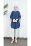 Stone Detailed Sleeve Tunic Indigo Hnt7518