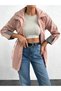 Women's Lilac Zippered Pocket Seasonal Trench Coat Spring Thin Coat - 3