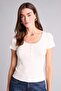 Slim Fit Buttoned Collar Ribbed Camisole Short Sleeve T-Shirt H0544Ax26Sm