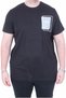 Men's Large Size Crew Neck T-Shirt Bnhnp 26157 Black - 3