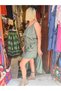 Khaki Color Italian Linen Shorts Tunic Set - 4
