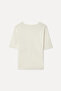 Women's Ecru Gathered Detailed Fitted Short Sleeve Blouse - 2
