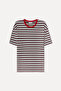 Men's Green Striped Oversize Crew Neck T-Shirt