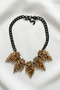 Full Stone Leaf Evening Dress Necklace - 3