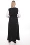 Stylish Black Maxi Length Hijab Buttoned Sleeveless Long Gilet Vest Dress - 4