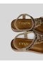 Novira Women's Suede Bright Color Stone Embellished Wooden Heel Bow Tie Natural Stone Look Ankle Elastic Tie Short Wedge Heel Sandals 4 cm - 5