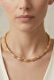 Gold Bone and Silver Zircon Stone Detailed Premium Necklace