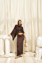Praiano Asymmetric Brown Crop Skirt Set - 6