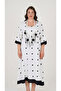 Plus Size Polka Dot Asymmetrical Cut Loose Dress Capri Sleeve Comfortable Fit Women's Dress - 7
