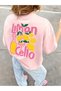 Women's Lemon Cello Printed Oversized T-Shirt - 4