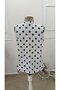 Women's Strappy V-Neck Polka Dot Single Jersey Blouse - 7