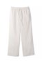 Women's Comfortable Fit Elastic Waist Wide Leg Linen White Trousers - 7