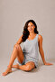 Oversize Women's 100% Cotton 2-Layer Muslin Shorts Pajama Set - 2