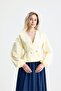 Women's Yellow Waist Elastic Detailed Poplin Unlined Jacket 31039 - 3