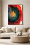 Abstract Glass Painting with Gold Center - Black Metal Framed Painting for Home, Business, and School - 2