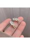 Elegant Pearl-Look Floral Earrings - Minimalist Earrings with Gold Detail and Crystal Stones - 4
