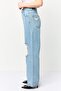 Women Regular Fit Wide Leg Distressed Non-Stretchable Jeans, Blue - 2