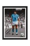 Diego Maradona Framed Poster 30x40cm – Napoli Legend Football Wall Art, Printed Autograph, Soccer Memorabilia, Gift for Fans