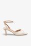 Sonna Women's Heeled Strappy Shoes - Beige Patent Leather