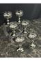 6-Piece Silver Footed Dessert Bowl Luxury Glass Serving Bowl - Stylish Snack Bowl - 200 Cc