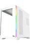 FLUX Gaming PC Case Mid Tower White – TM-FLUX-W, ATX/M-ATX/I-ATX Support, 7×120mm ARGB Fans, Dual 360mm Liquid Cooling Support, 410mm GPU Clearance, Tempered Glass Panel - 6