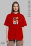 Unisex Crew Neck Winnie the Pooh Printed Cotton Oversize Short Sleeve T-Shirt - 4