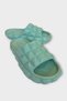 Embossed Textured Beach Pool Outdoor Women's Slippers Water Green - 2