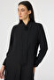 Pearl Detailed Shawl Collar Black Tunic 1672 - 4