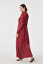 Brown Patterned Elegant Dress Claret Red Dress 0547 - 6