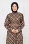 Seasonal Dress with Buttons, Plaid Pattern, and Belt Detail - 4