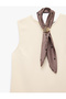 Scarf Detailed Crew Neck Sleeveless Crepe Blouse - 5