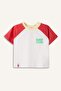 100% Cotton Oversized Printed Short Sleeve Ecru T-Shirt for Baby Boy H7315A526Sm