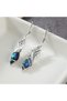 A674-1 Vintage Colorful Oval Gemstone Pendant Earrings Fashion Silver Color Party Dangle Earrings Fo - 8
