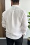 Men's Muslin Fabric Cotton Shirt White Edw488 - 3