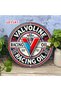 20x20 1pc Valvoline Vintage Racing Oil Metal Tin Sign - 7.87" Round Aluminum Wall Art with Checkered - 4
