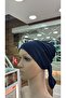 Luxury Bonnet with Back Tie, Non-Slip Inner Bonnet, Scarf, Shawl Bonnet, Hijab, Navy Blue