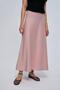 Flat Satin Skirt with Elastic Waist and Hidden Zipper on the Side - 5