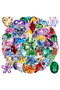 50 Pcs Ins Style HD Diamond Gem Stickers, Colorful Waterproof PET Decals for Cup Phone Laptop Diary