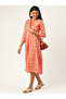 Floral Print A-Line Shirt Midi Dress - 4