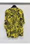 Women's Yellow Italian Ethnic Shawl Pattern Dominant Collar Folded Fakir Sleeve Blouse 40 - 44 Size - 3